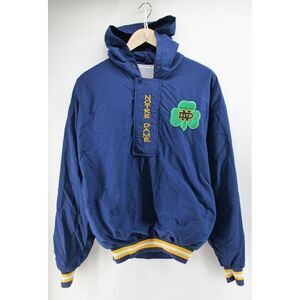Rare Vintage 1990's Embroidered Legends‎ Notre Dame Nylon Pullover Jacket Small